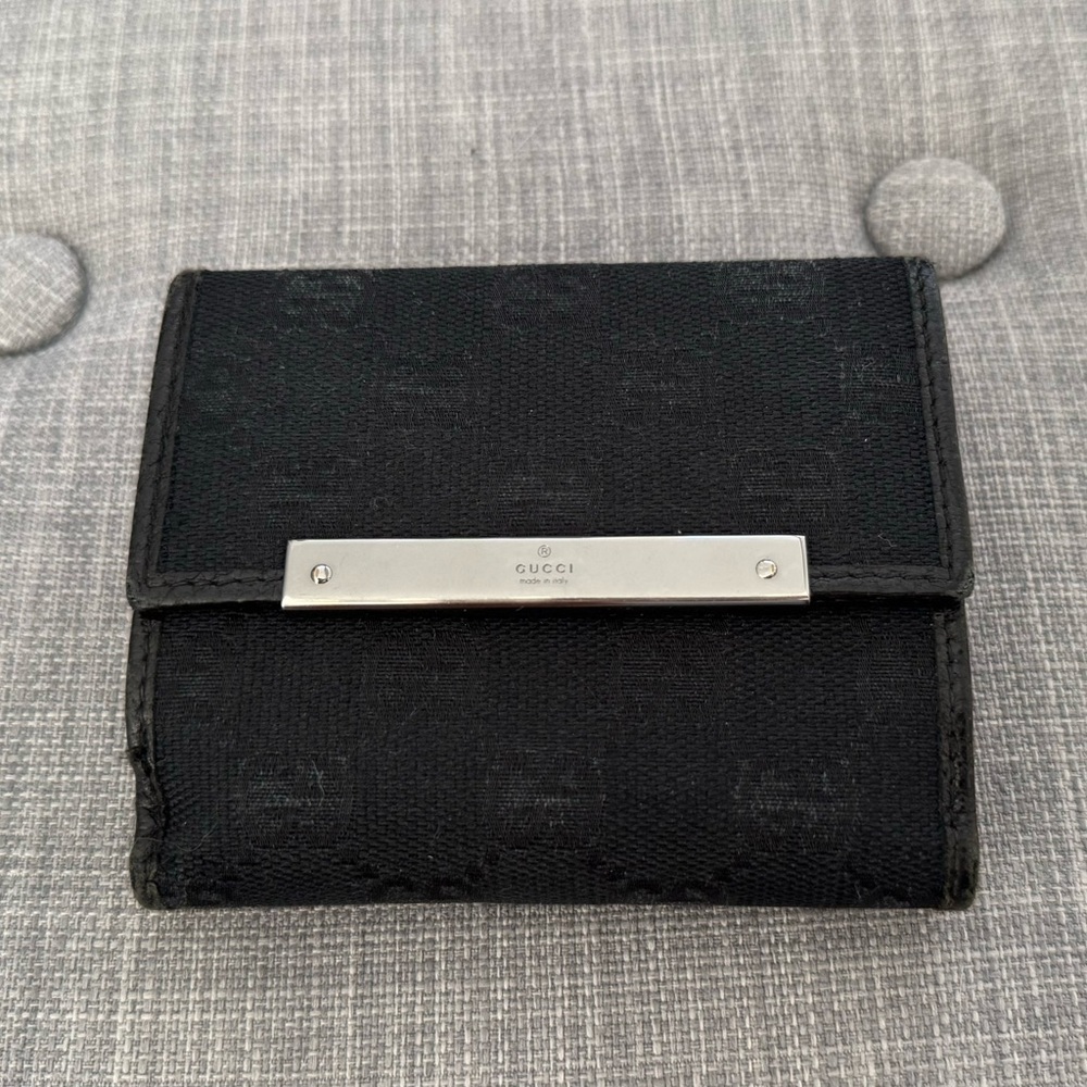 Gucci GG Canvas Wallet Black circa mid 2000s
